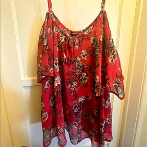 Strap blouse off the shoulder